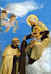 Our Lady bestows the Brown Scapular upon St. Simon Stock
