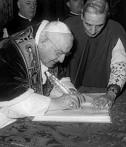 John XXIII Signing the Bull