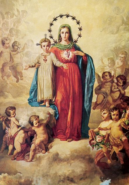 Immaculate Heart of Mary with the Sacred Heart of Jesus